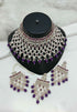 Joban Fashion Purple Stone Work With Pearl Work Necklace Set