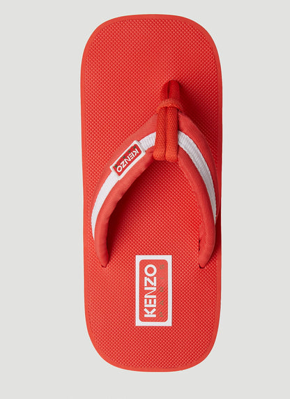Kenzo Women Logo Patch Flip Flops by Luosophy