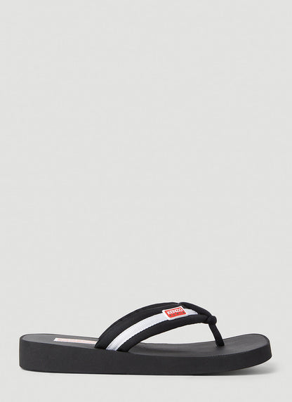 Kenzo Women Logo Patch Flip Flops by Luosophy
