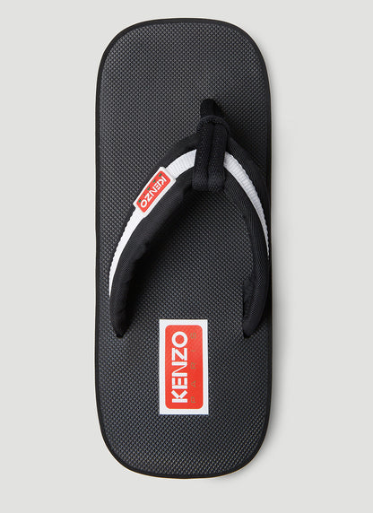 Kenzo Women Logo Patch Flip Flops by Luosophy