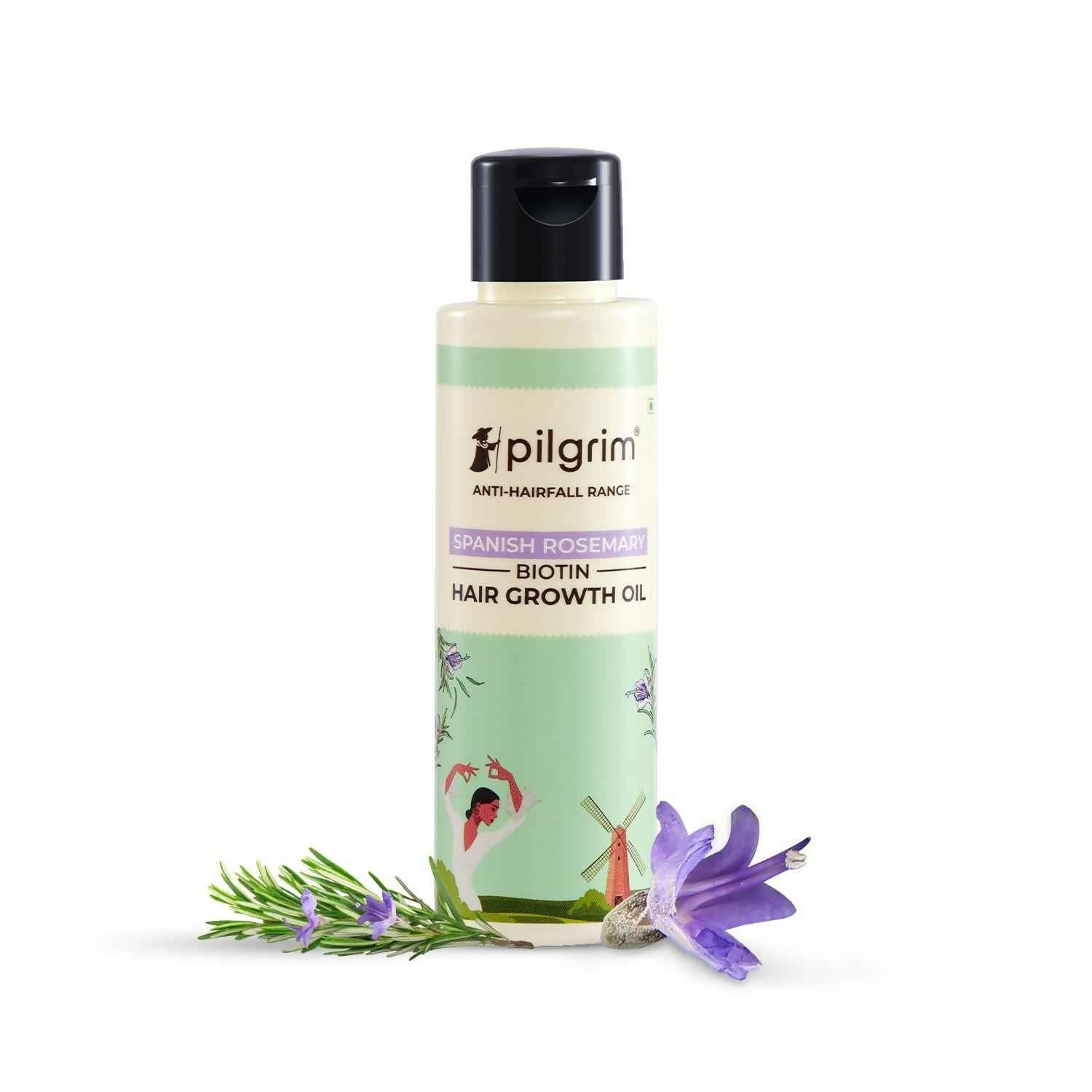 Pilgrim Spanish Rosemary &amp; Biotin Hair Growth Oil To Control Hair Fall &amp; Strengthens Hair