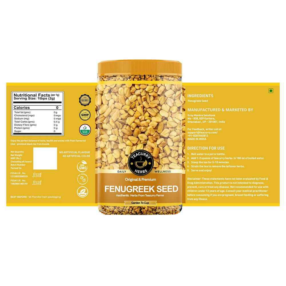 Teacurry Organic Fenugreek Seed (Methi Seeds)