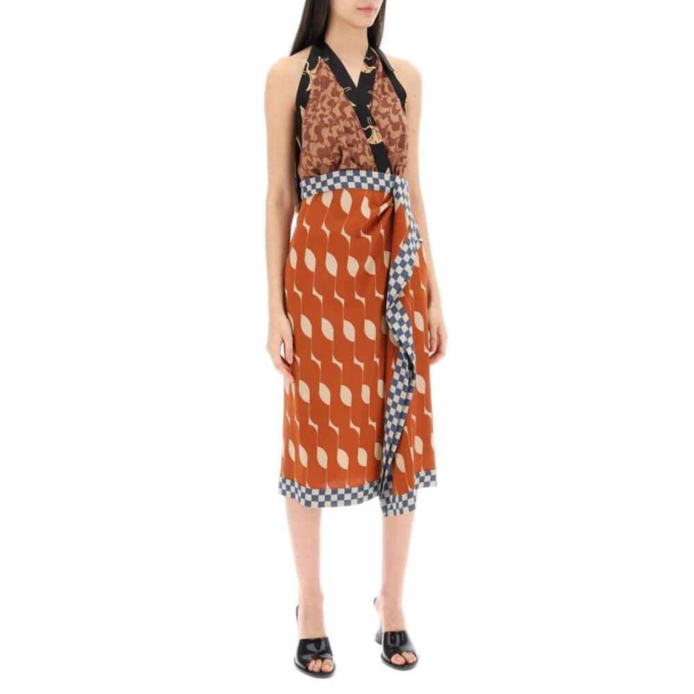 Dries Van Noten Women Dole Patchwork Dress With American Neckline by Luosophy
