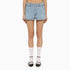 Miu Miu Women Light Blue Denim Short With Logo by Luosophy