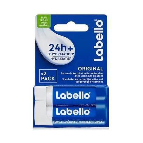 Labello Original Care 24h Hydratation 2x4.8g by Pasteur Pharmacy