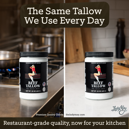 22oz Premium Grass-Fed Beef Tallow | Restaurant-Proven Cooking Fat | Seed Oil-Free by The Lady May