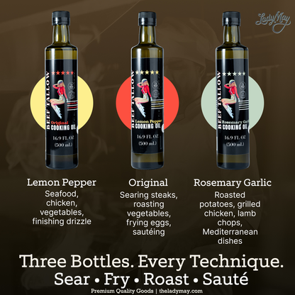 Premium Grass-Fed Beef Tallow Cooking Oil - Restaurant-Proven | Choose Your Flavor by The Lady May