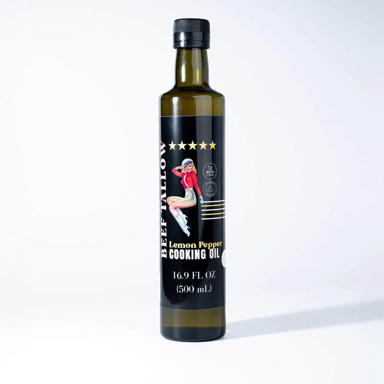 Cooking Oil Trio Bundle | Grass-Fed Beef Tallow &amp; Olive Oil | Original, Rosemary Garlic &amp; Lemon Pepper | Clean High-Heat Cooking from Our Restaurant Kitchen by The Lady May