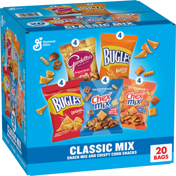 General Mills Multiple Brands Classic Mix Snack Mix Variety Pack Bugles Gardetto&