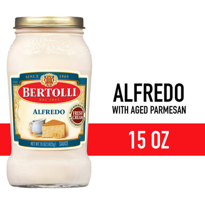 Bertolli Alfredo Sauce with Aged Parmesan Cheese, Made with Fresh Cream and Real Butter, 15 oz