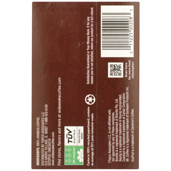 Wide Awake Mild Roast Breakfast Blend 100% Arabica Coffee Single Serve Pods  DestGlow