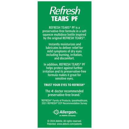 Refresh Tears PF Preservative-Free Artificial Tears Lubricant Eye Drops