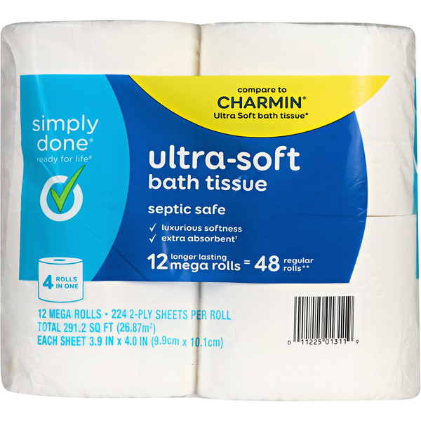 Simply Done Ultra-Soft 2-Ply Mega Rolls Bath Tissue  DestGlow