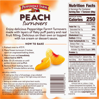 Pepperidge Farm Peach Turnovers Pastries