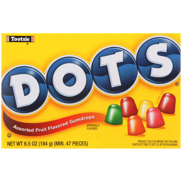 Dots Original Assorted Fruit Flavored Gumdrops Theater Box  DestGlow