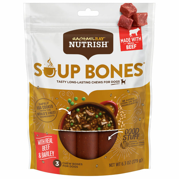 Rachael Ray Nutrish Soup Bones Tasty Long-Lasting Chews for Dogs With Real Beef &amp; Barley  DestGlow