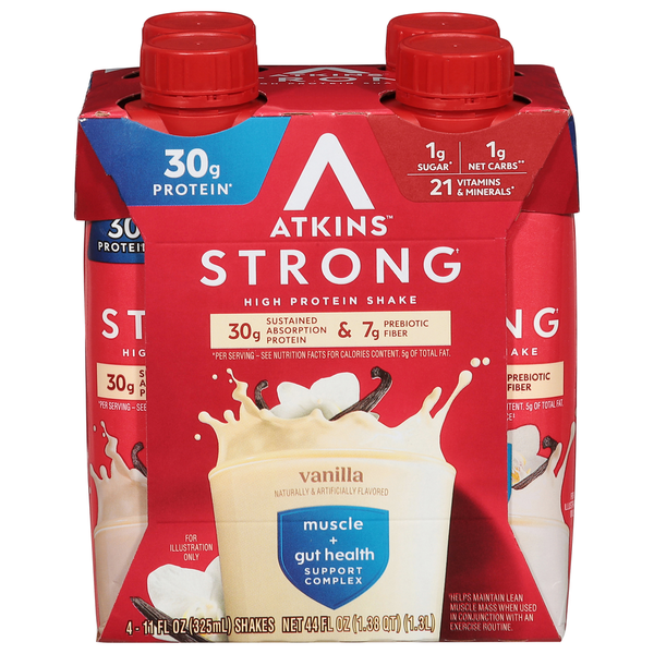 Atkins High Protein Shake, Vanilla, Strong  DestGlow