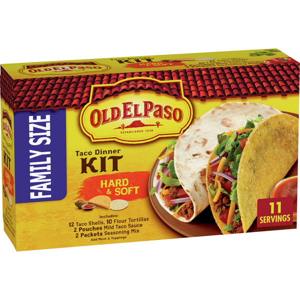 Old El Paso Hard &amp; Soft Taco Dinner Kit, Family Size  DestGlow