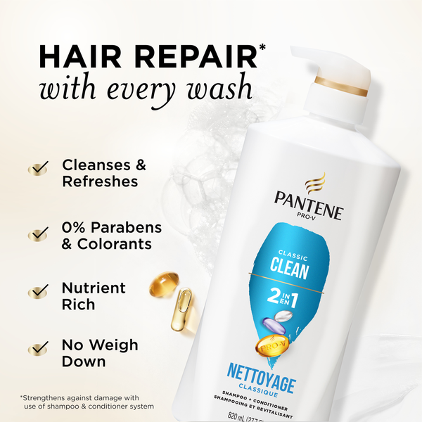 Pantene Classic Clean 2-in-1 Shampoo &amp; Conditioner  DestGlow