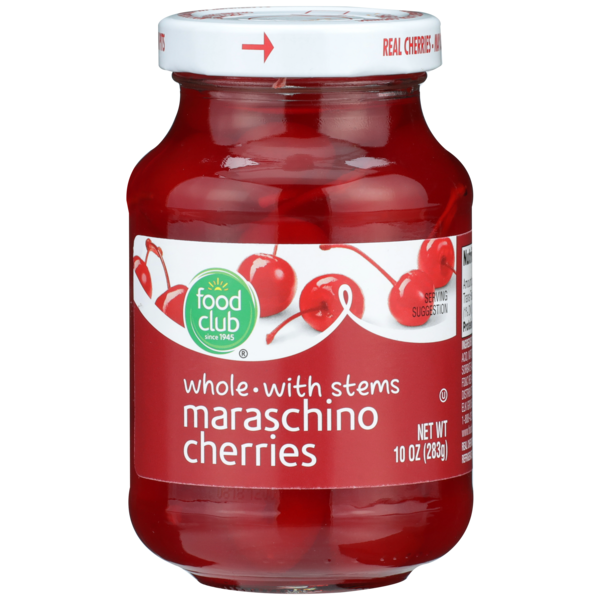 Food Club Whole With Stems Maraschino Cherries  DestGlow