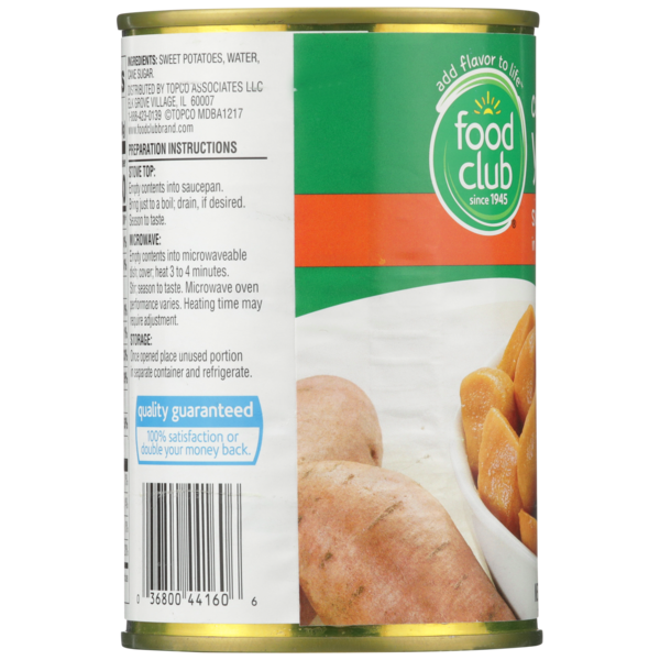 Food Club Cut Yams Sweet Potatoes In Light Syrup  DestGlow