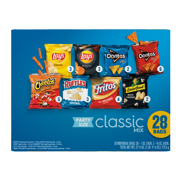 Frito Lay Snacks Classic Mix Variety 27 1/4 Oz, 28 Count  DestGlow