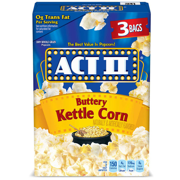ACT II Buttery Kettle Corn Microwave Popcorn  DestGlow