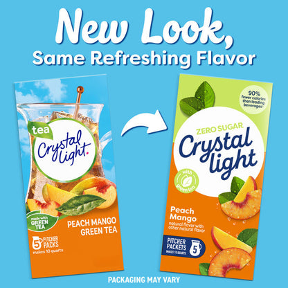 Crystal Light Peach Mango Green Tea Naturally Flavored Powdered Drink Mix