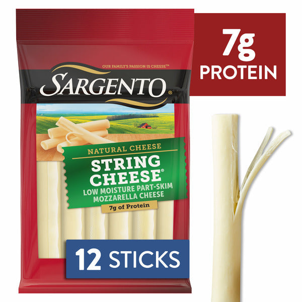 Sargento Natural Mozzarella String Cheese Sticks, 12-Count  DestGlow