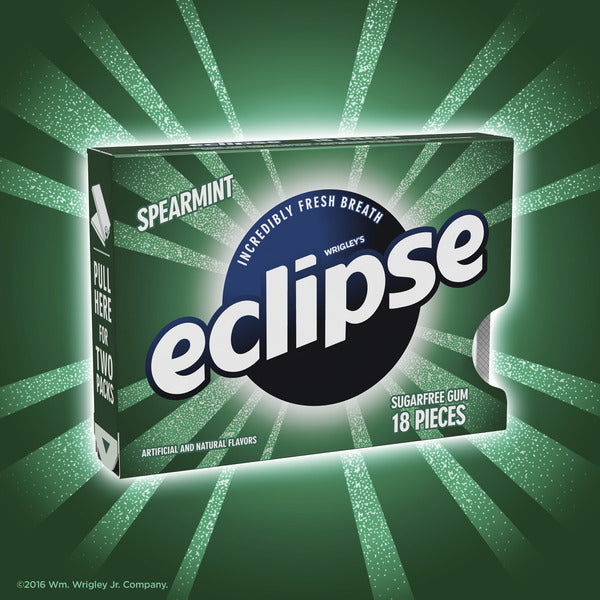 Eclipse Spearmint Sugar Free Chewing Gum Single Pack 18 Piece  DestGlow