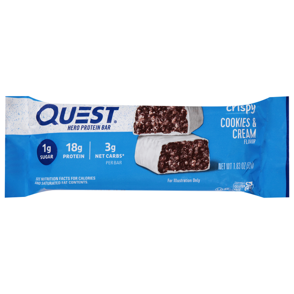 Quest Cookies &amp; Cream Flavor Hero Protein Bar  DestGlow