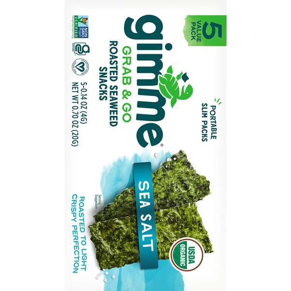 gimMe Grab &amp; Go Roasted Sea Salt Seaweed Snacks Value Pack