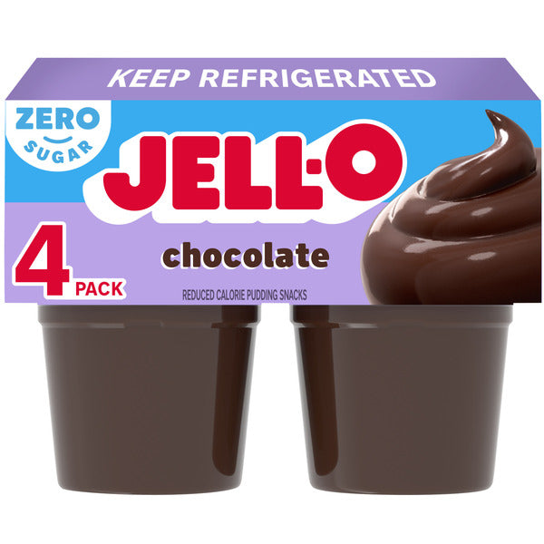 Jell-O Chocolate Sugar Free Refrigerated Pudding Cup Snacks Value Pack