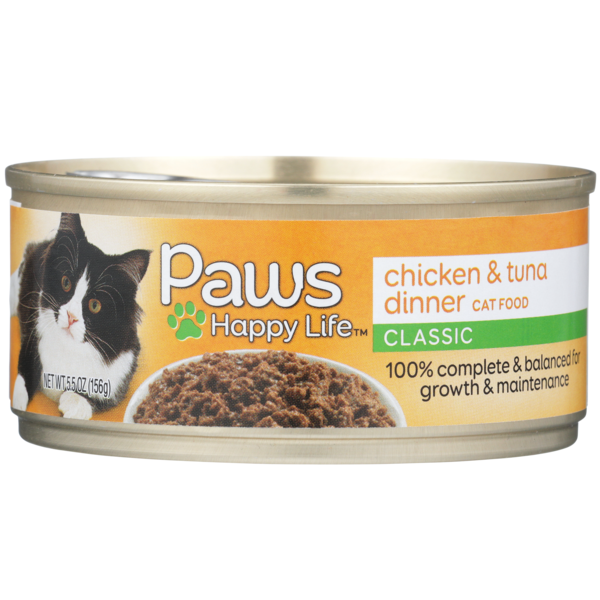 Paws Happy Life Chicken &amp; Tuna Dinner Classic Cat Food  DestGlow