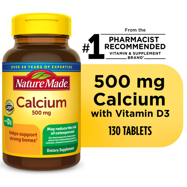 Nature Made Calcium 500 mg with Vitamin D3 Tablets  DestGlow
