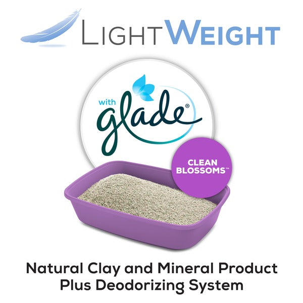 Purina Tidy Cats Low Dust LightWeight Cat Litter, LightWeight Glade Clean Blossoms Multi Cat Litter  DestGlow