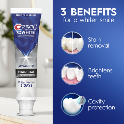 Crest 3DWhite Advanced Toothpaste, Charcoal