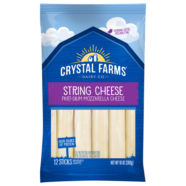 Crystal Farms String Cheese, Part-Skim, Mozzarella  DestGlow