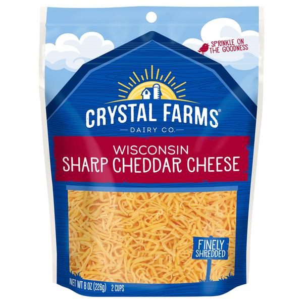 Crystal Farms Cheese, Sharp Cheddar, Wisconsin  DestGlow