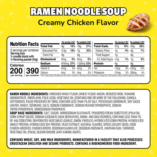 Maruchan Ramen Noodle Soup, Creamy Chicken  DestGlow