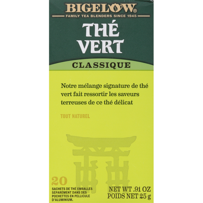 Bigelow Green Tea, Classic, Bags