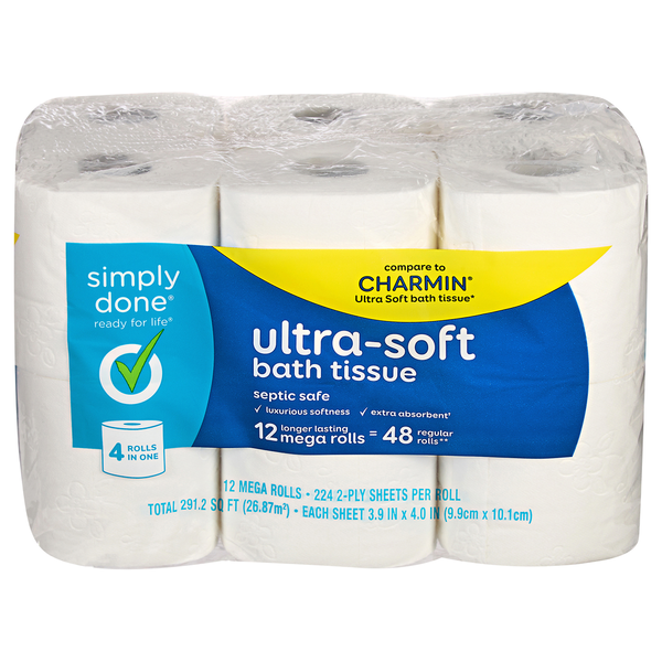 Simply Done Ultra-Soft 2-Ply Mega Rolls Bath Tissue  DestGlow