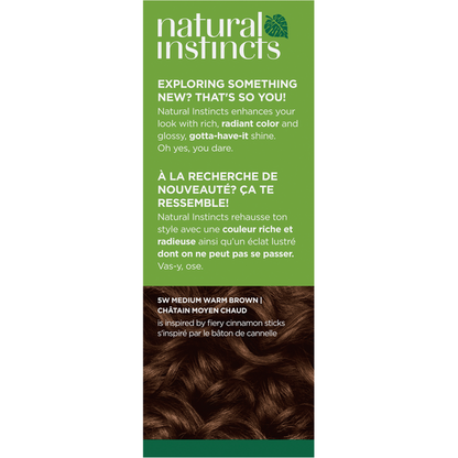 Clairol 5W Medium Warm Brown Zero Ammonia Vegan Hair Color with Coconut Oil + Aloe