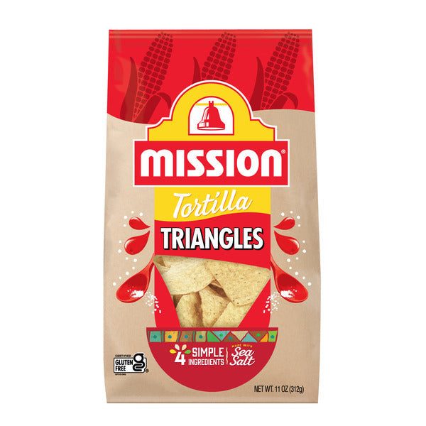 Mission Triangles White Corn Tortilla Chips, 11 Ounce Bag  DestGlow