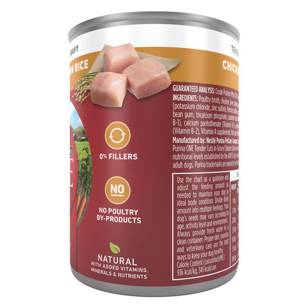 Purina ONE Tender Cuts in Wet Dog Food Gravy Chicken and Brown Rice Entree