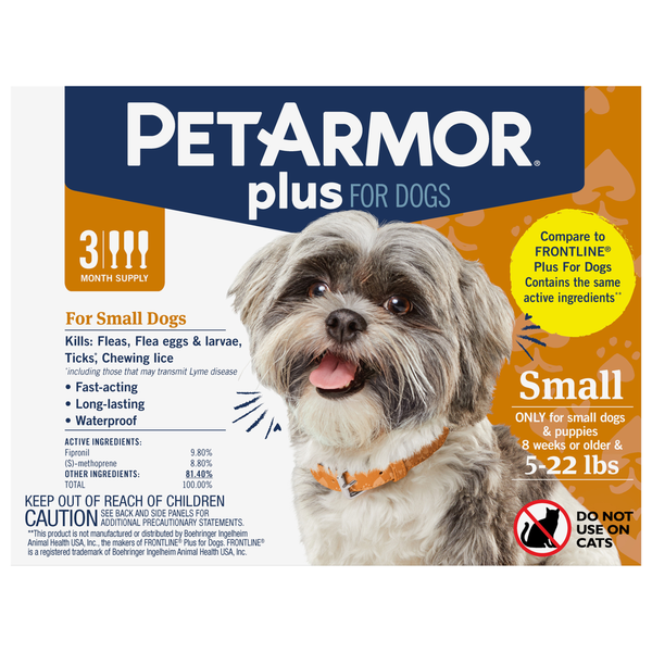 PetArmor Flea, Tick &amp; Lice Treatment, Small Dogs (5-22 lbs)  DestGlow