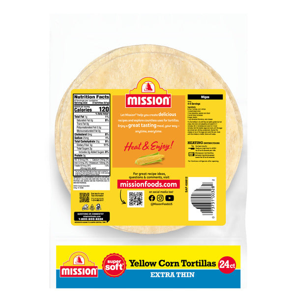 Mission Super Soft Extra Thin Yellow Corn Tortillas