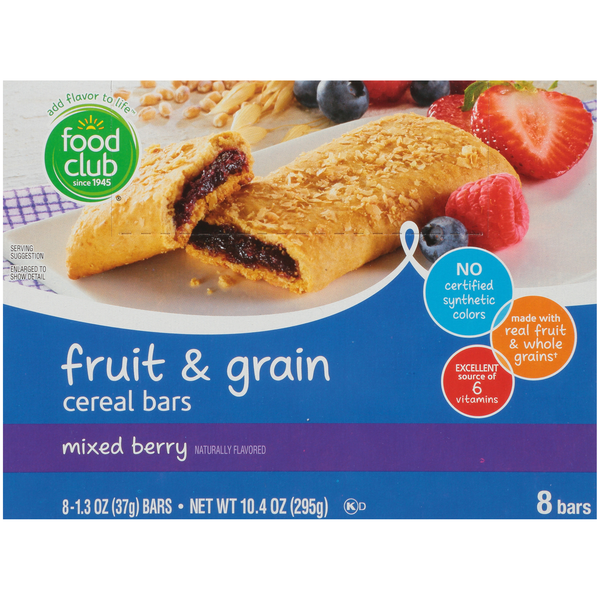 Food Club Mixed Berry Fruit &amp; Grain Cereal Bars