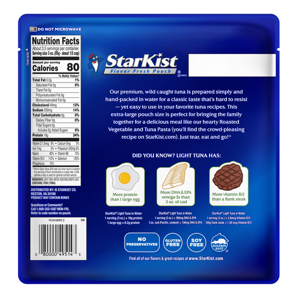 StarKist Light Tuna, Wild Caught, Family Size  DestGlow