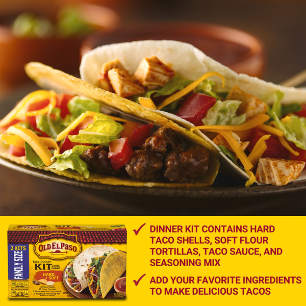Old El Paso Hard &amp; Soft Taco Dinner Kit, Family Size
